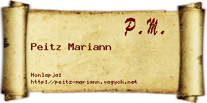 Peitz Mariann névjegykártya